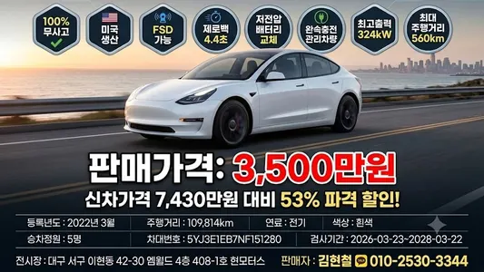 Tesla 3 AWD 2022